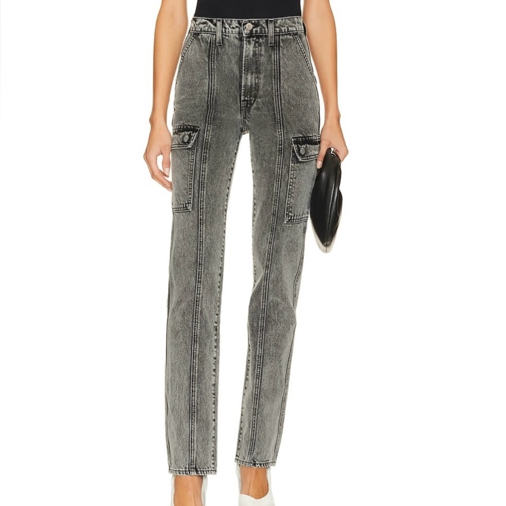 Harper High Rise Slim Cargo Jeans in Jones